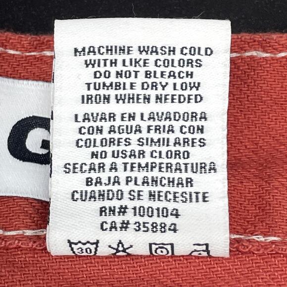 NWT S.O.N.G. Womens 0/24 Orange Cargo Carpenter Low Rise Jeans Y2K Slouchy Baggy - Picture 9 of 9